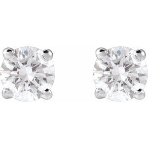 14K White 4mm :: 1/2 CTW Lab-Grown Diamond Stud Earrings