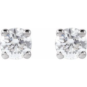 14K White 1/4 CTW Lab-Grown Diamond Stud Earrings