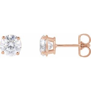 14K Rose 1 1/2 CTW Lab-Grown Diamond Stud Earrings