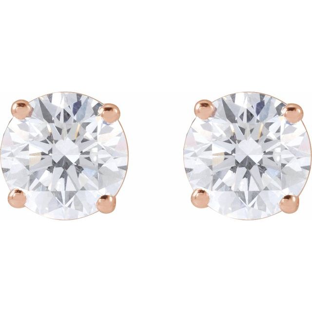 14K Rose 1 1/2 CTW Lab-Grown Diamond Stud Earrings
