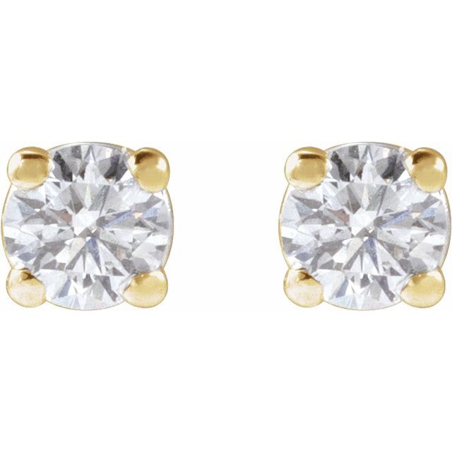 14K Yellow 1/5 CTW Lab-Grown Dimaond Stud Earrings