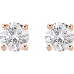 14K Rose 3/4 CTW Lab-Grown Diamond Stud Earrings