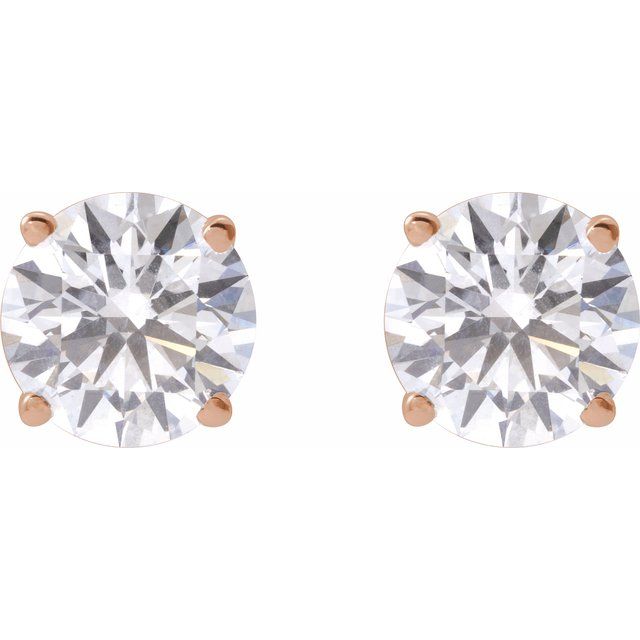 14K Rose 3 CTW Lab-Grown Diamond Stud Earrings