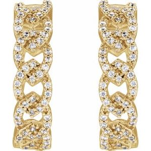 14K Yellow 1/2 CTW Lab-Grown Diamond Hoop Earrings