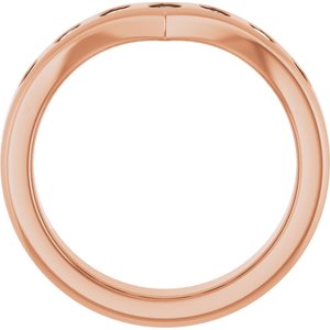 14K Rose 3/8 CTW Lab-Grown Diamond Contour Band