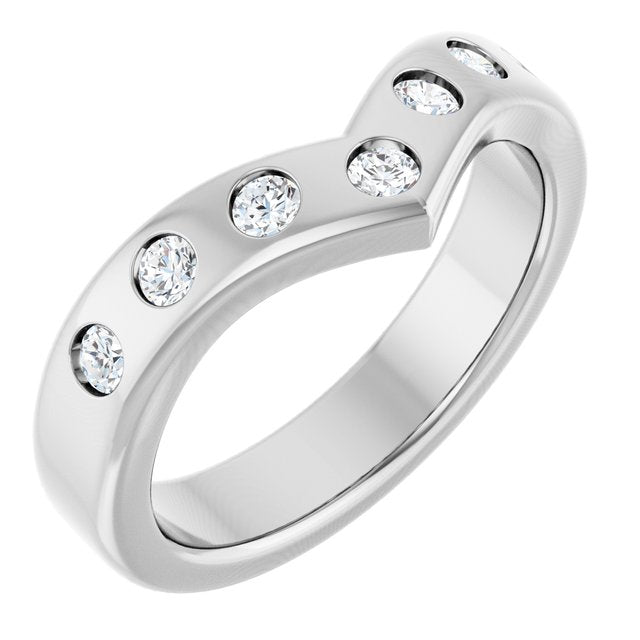 Platinum 3/8 CTW Lab-Grown Diamond Contour Band