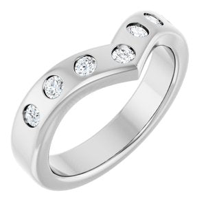Platinum 3/8 CTW Lab-Grown Diamond Contour Band