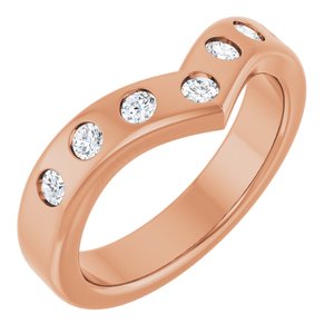 14K Rose 3/8 CTW Lab-Grown Diamond Contour Band