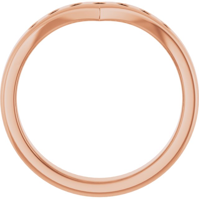 14K Rose 1/10 CTW Lab-Grown Diamond Contour Band