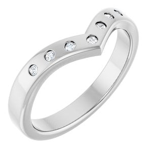 14K White 1/10 CTW Lab-Grown Diamond Contour Band