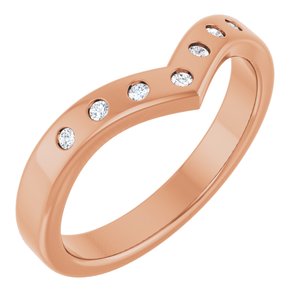 14K Rose 1/10 CTW Lab-Grown Diamond Contour Band