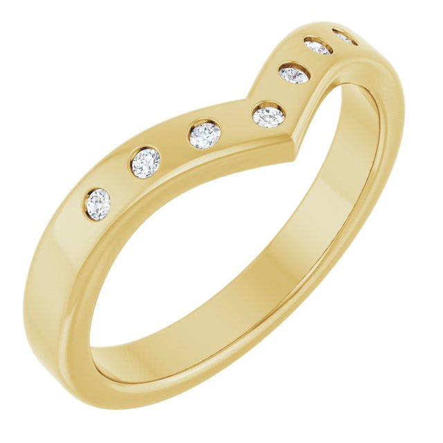 14K Yellow 1/10 CTW Lab-Grown Diamond Contour Band