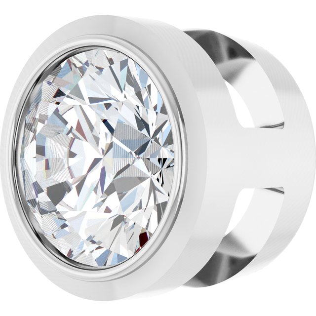 14K White 1/4 CT Lab-Grown Diamond Slide Pendant