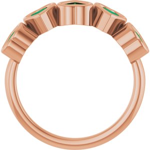 14K Rose Lab-Grown Emerald Ring