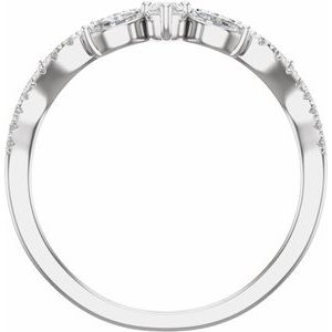 14K White 1/2 CTW Lab-Grown Diamond Contour Band