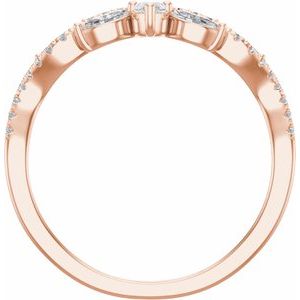 14K Rose 1/2 CTW Lab-Grown Diamond Contour Band