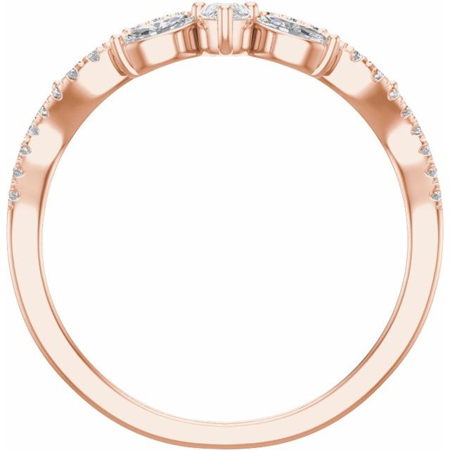 14K Rose 1/2 CTW Lab-Grown Diamond Contour Band
