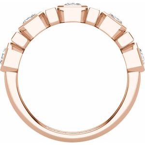 14K Rose 1 1/2 CTW Lab-Grown Diamond Anniversary Band