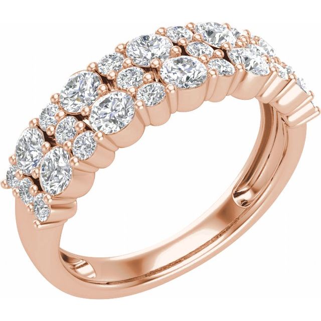 14K Rose 1 1/6 CTW Lab-Grown Diamond Anniversary Band