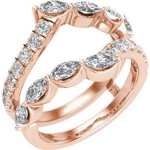 14K Rose 1 1/2 CTW Lab-Grown Diamond Ring Guard
