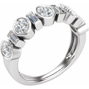 14K White 1 1/4 CTW Lab-Grown Diamond Anniversary Band
