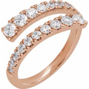 14K Rose 9/10 CTW Lab-Grown Diamond Bypass Ring