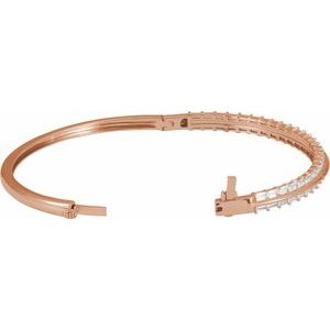 14K Rose 2 1/6 CTW Lab-Grown Diamond 7" Bangle Bracelet
