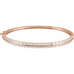 14K Rose 2 1/6 CTW Lab-Grown Diamond 7" Bangle Bracelet