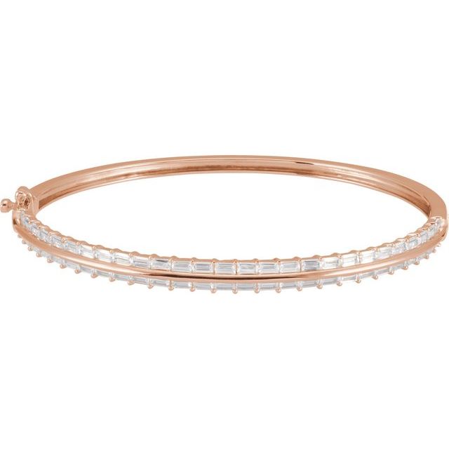 14K Rose 2 1/6 CTW Lab-Grown Diamond 7" Bangle Bracelet