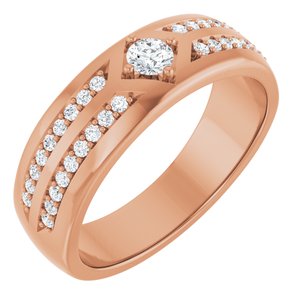 14K Rose 1/2 CTW Lab-Grown Diamond Band