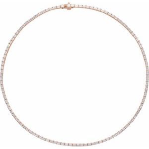 14K Rose 11 3/4 CTW Lab-Grown Diamond Line 16" Necklace