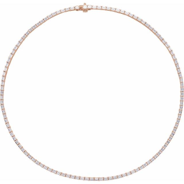 14K Rose 11 3/4 CTW Lab-Grown Diamond Line 16" Necklace
