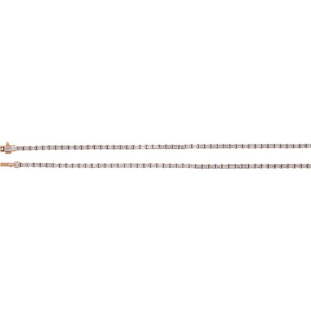 14K Rose 11 3/4 CTW Lab-Grown Diamond Line 16" Necklace