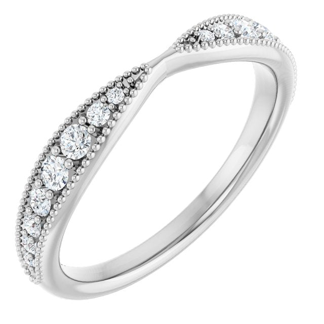 Platinum 1/4 CTW Lab-Grown Diamond Contour Band