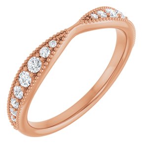 14K Rose 1/4 CTW Lab-Grown Diamond Contour Band