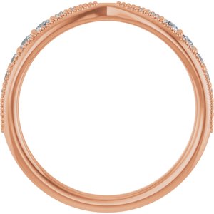 14K Rose 1/4 CTW Lab-Grown Diamond Contour Band