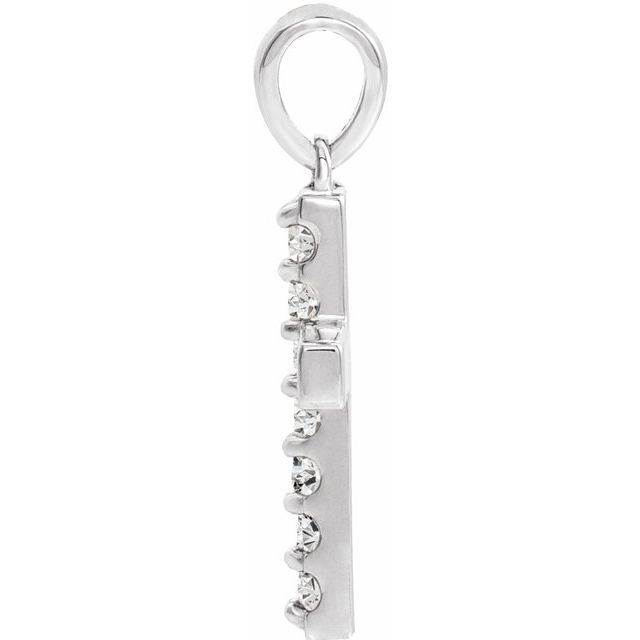 Platinum Lab-Grown Diamond Cross Pendant
