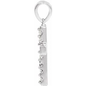 Sterling Silver Lab-Grown Diamond Cross Pendant