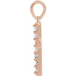 14K Rose Lab-Grown Diamond Cross Pendant
