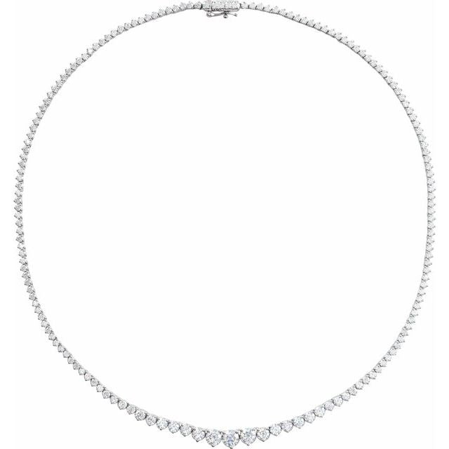 14K White 9 1/2 CTW Lab-Grown Diamond Line 16 1/2" Necklace