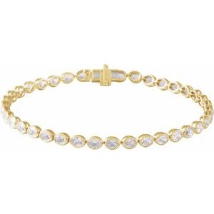 14K Yellow 4 9/10 CTW Lab-Grown Diamond Line 7" Bracelet