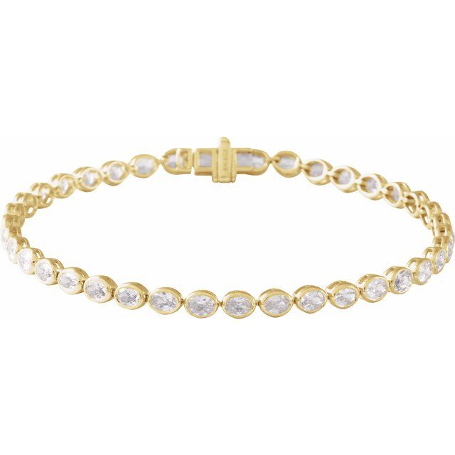 14K Yellow 4 9/10 CTW Lab-Grown Diamond Line 7" Bracelet