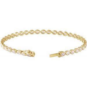 14K Yellow 4 9/10 CTW Lab-Grown Diamond Line 7" Bracelet