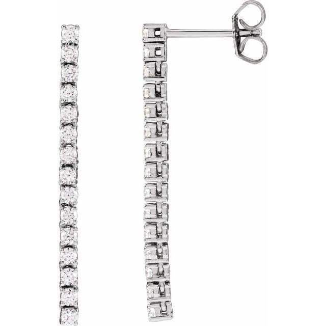 14K White 3/4 CTW Lab-Grown Diamond Earrings