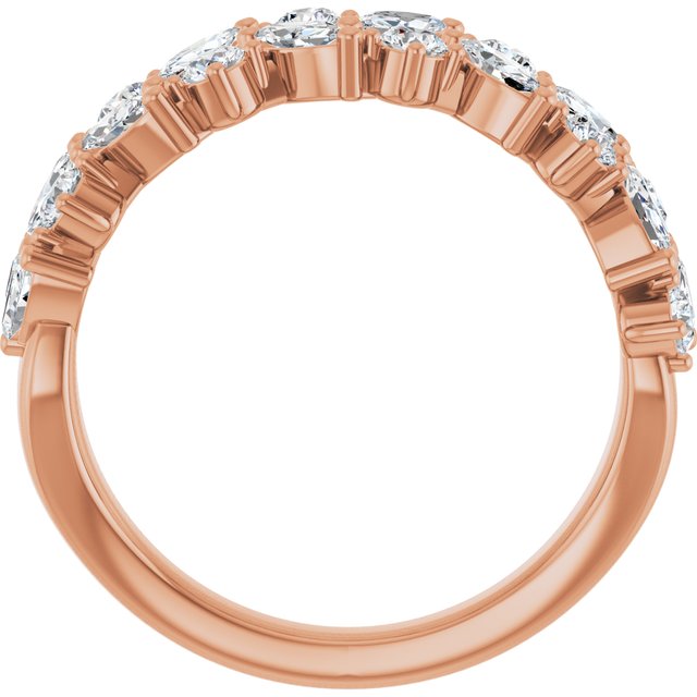 14K Rose 1 1/3 CTW Lab-Grown Diamond Anniversary Band