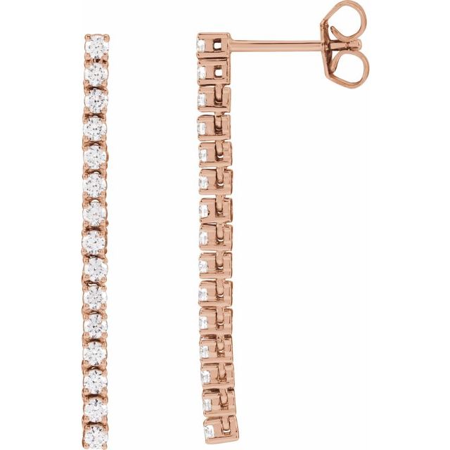 14K Rose 3/4 CTW Lab-Grown Diamond Earrings