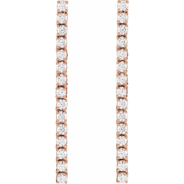 14K Rose 3/4 CTW Lab-Grown Diamond Earrings