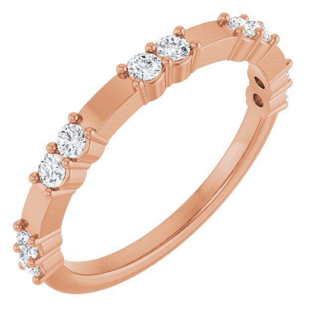 14K Rose 1/4 CTW Lab-Grown Diamond Anniversary Band