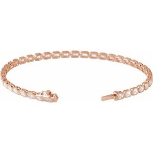 14K Rose 6 1/4 CTW Lab-Grown Diamond Line 7" Bracelet