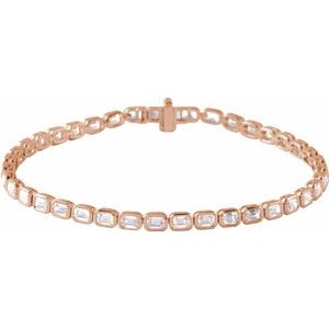 14K Rose 6 1/4 CTW Lab-Grown Diamond Line 7" Bracelet